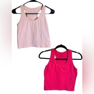 5 for $25🔥Bundle of 2 Cropped Racerback Tank Tops Juniors Large